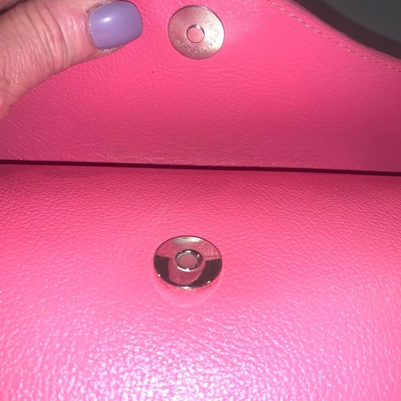 Rowallan Pink Shoulder Bag with Flap Closure and Metal Accents - Picture 8 of 9